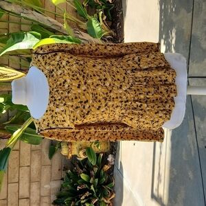 ANTHROPOLOGIE Maeve Yellow Cheyenne Peplum Boho Blouse extra small